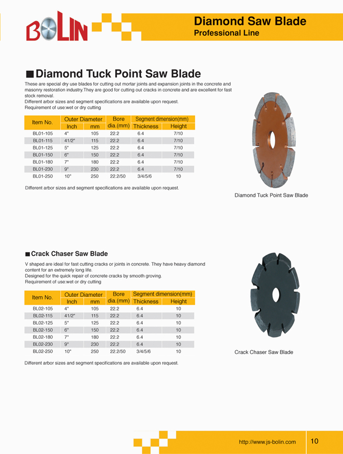 Diamond Tuck Point Saw Blade